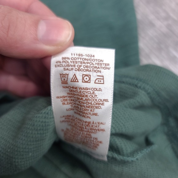 Scotch & Soda Shirt Mens Large Green Thermal Crewneck T-Shirt Long Sleeve Top - Picture 7 of 7